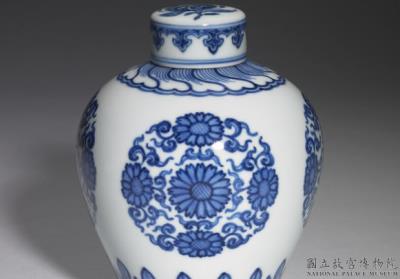 图片[2]-Tea caddy with decoration of chrysanthemum in underglaze blue, Qing dynasty, Yongzheng reign (1723-1735)-China Archive